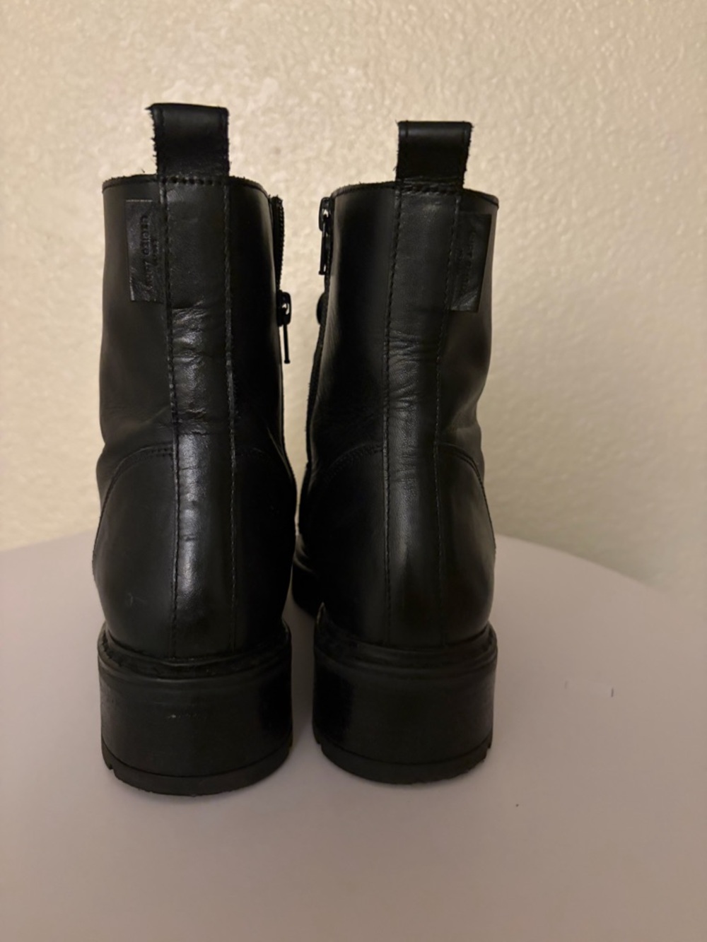 Kurt Geiger Black Chain-Detail Combat Boots - Picture 3 of 7